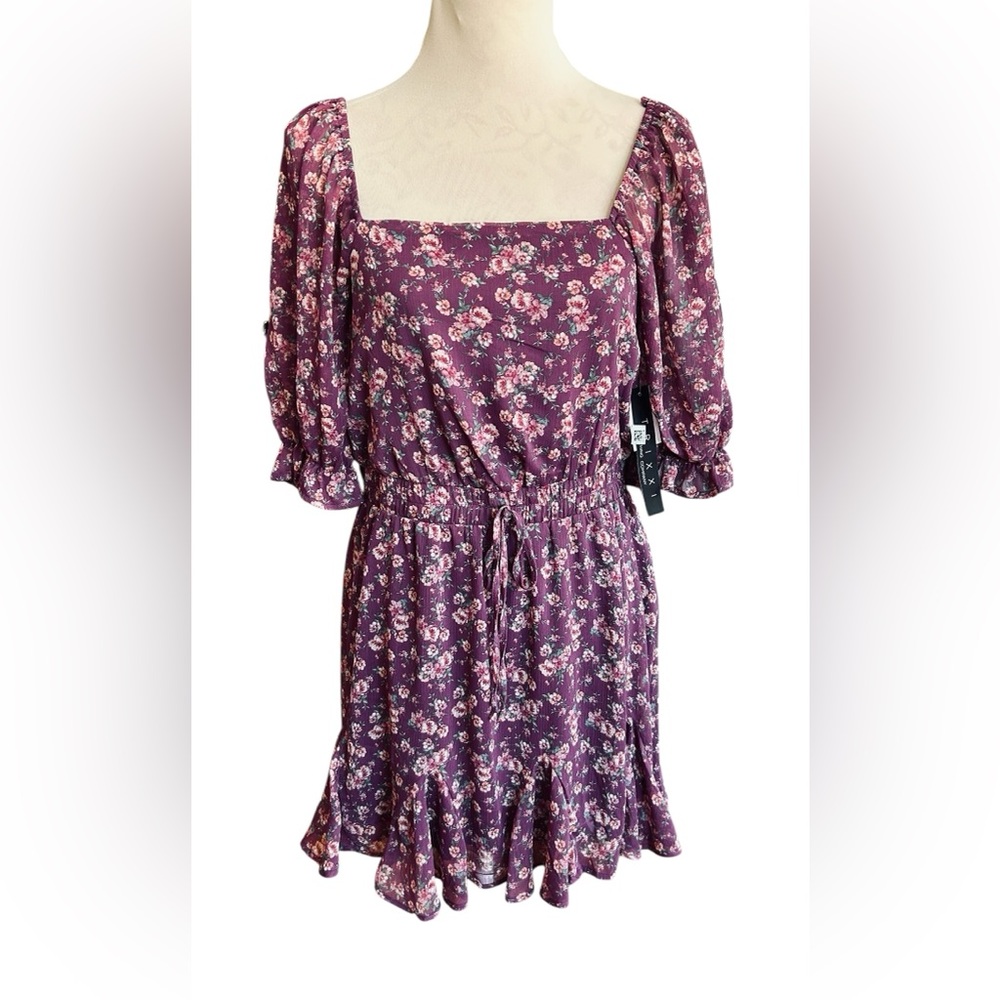 Trixxi Purple Floral Midi Dress